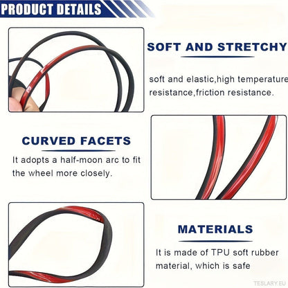 8M Car Wheel Rim Edge Protector, Rubber Wheel Hub Rim Guard, Vehicle Tyre Rim Decor Sticker Strip, Universal Automotive Accessories for Curb Rash and Wheel Scratch Prevention - TESLARY Tesla Shop Accessories Europe Nederlands Dublin Cork Ireland Deutschland Espana Alicante France Italia