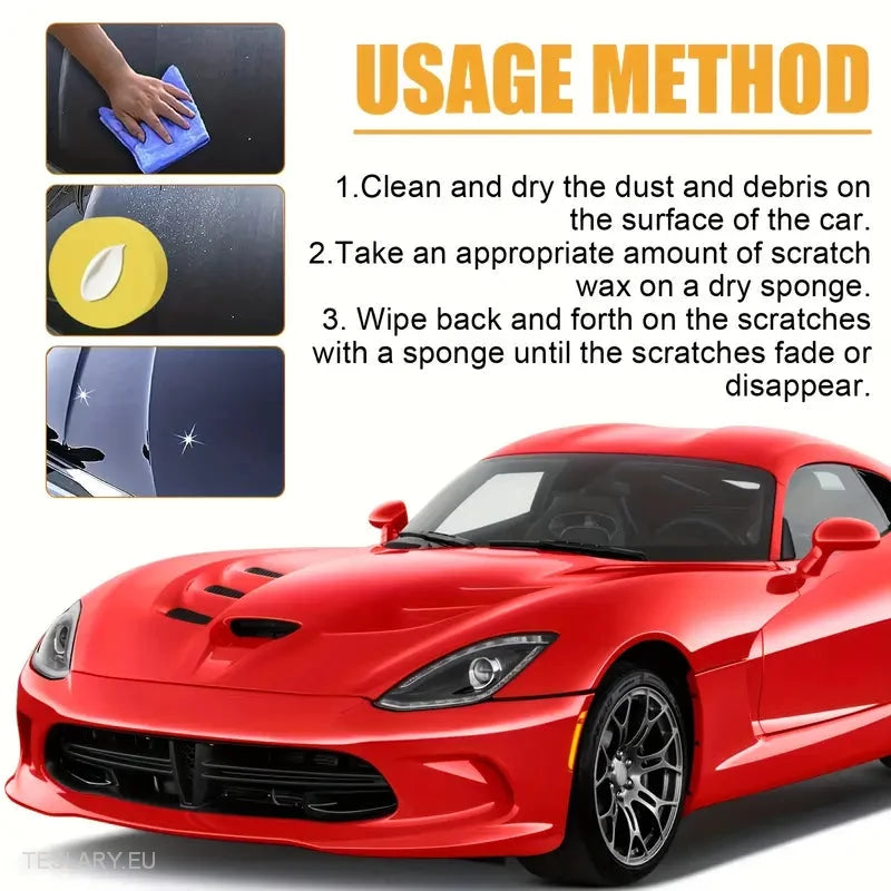 Car Scratch Removal Wax 120ml with Sponge -TESLARY.IE Tesla Shop Europe