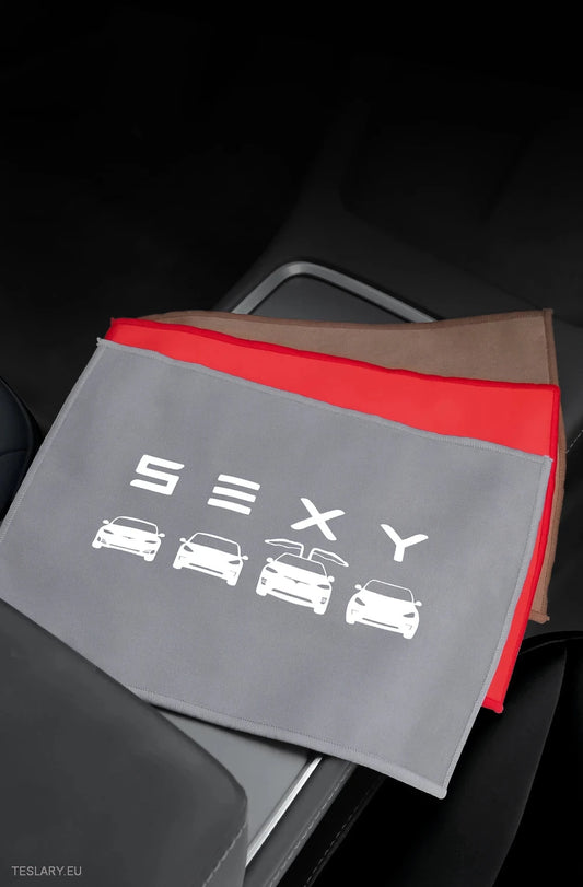 MicroFiber Cloth Towel for Tesla with S 3 X Y Logo -TESLARY.IE Tesla Shop Europe