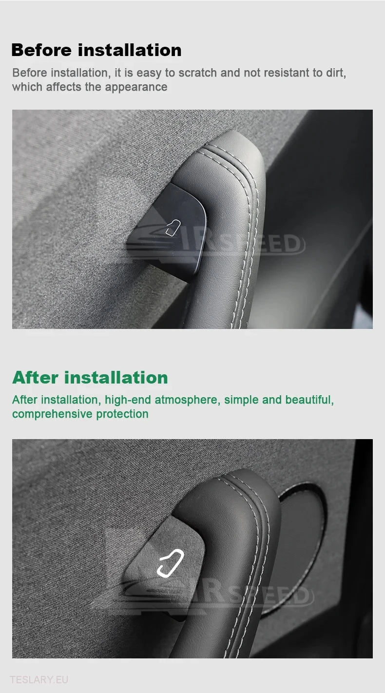 Tesla Model 3 Highlandin italialaiset Alcantara mokkanahkaiset napinsuojukset