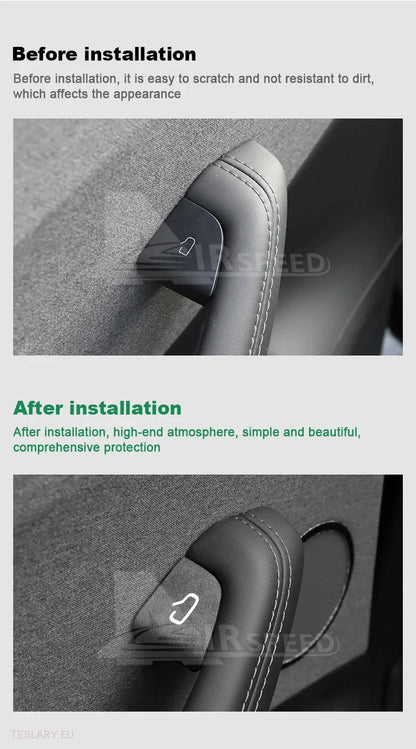 Tesla Model 3 Highlandin italialaiset Alcantara mokkanahkaiset napinsuojukset
