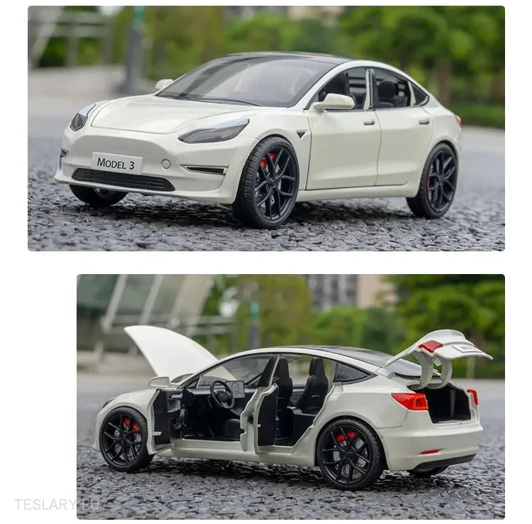 Tesla 3 Model Car 1:24 Diecast Model Car -TESLARY.IE Tesla Shop Europe