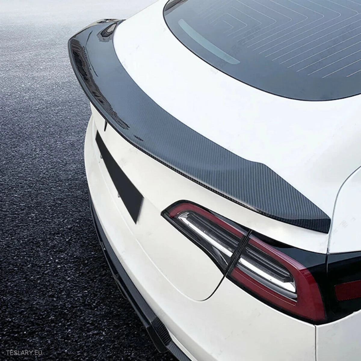 V Type Highkick Sport Spoiler Wing Tesla Model 3 2019 - 2023 - Carbon Fibre Style - Tesla Shop Europe - TESLARY.IE Ireland - France boutique- Deutschland Geschäft- España comercio - Nederland winkel- TESLARY.IE