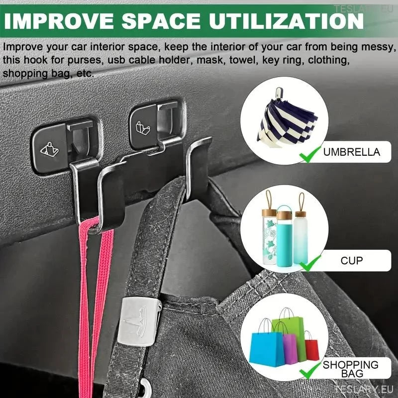Tesla Model Y Trunk Semi Hidden Hook & Organizer