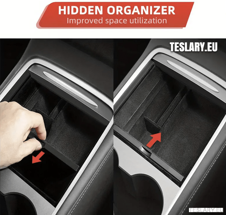 Tesla Model 3 / Y Accesorios 3 bandejas frontales y traseras de 3 paquetes y almacenamiento oculto