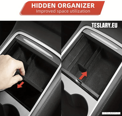 Tesla Model 3 / Y Accesorios 3 bandejas frontales y traseras de 3 paquetes y almacenamiento oculto