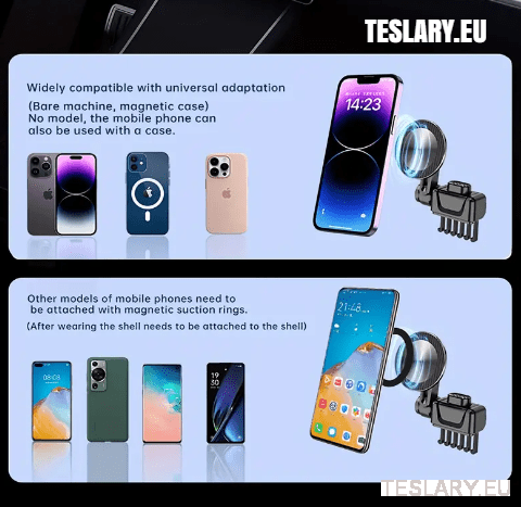 Tesla Model 3 / Y Uchwyt telefonu magnetycznego 360 stopni.