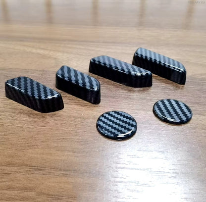 Tesla -malli 3 / y Seas Seats Control -painike Full 3D -suoja kattaa hiilikuitutyylin mustalla, punaisella tai sinisellä