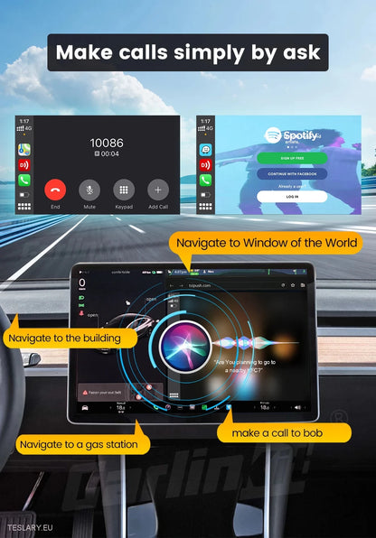 Adaptador inalámbrico Tesla para CarPlay para dispositivos Android y Apple