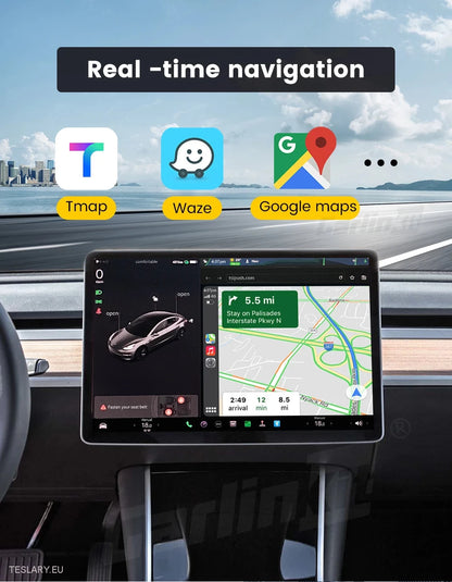 Adaptador inalámbrico Tesla para CarPlay para dispositivos Android y Apple