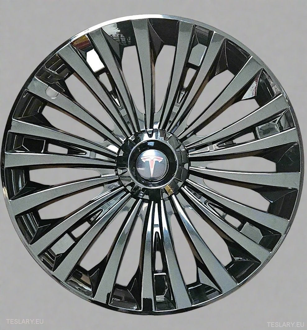 Tesla Modelo Y 19 "Cubiertas de ruedas de ciclón de cobertura completa - Black Gloss