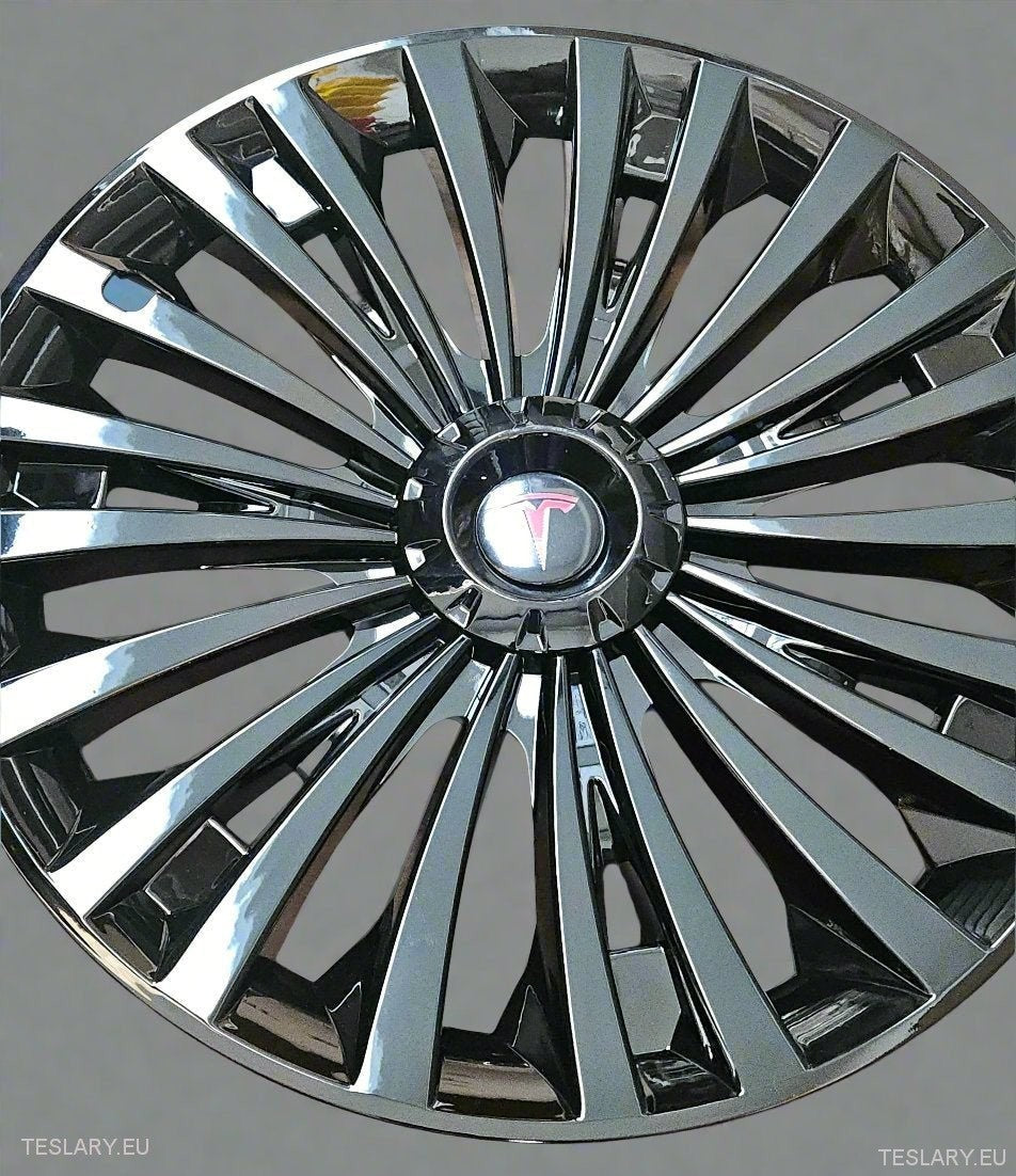 Tesla Modelo Y 19 "Cubiertas de ruedas de ciclón de cobertura completa - Black Gloss