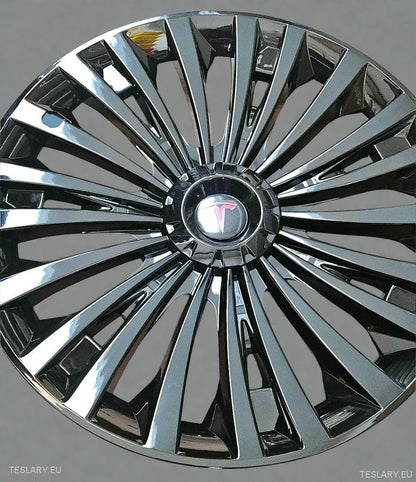 Tesla Modelo Y 19 "Cubiertas de ruedas de ciclón de cobertura completa - Black Gloss