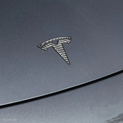 Tesla Model 3 / Y etulogo musta , hiili , kromi , punainen