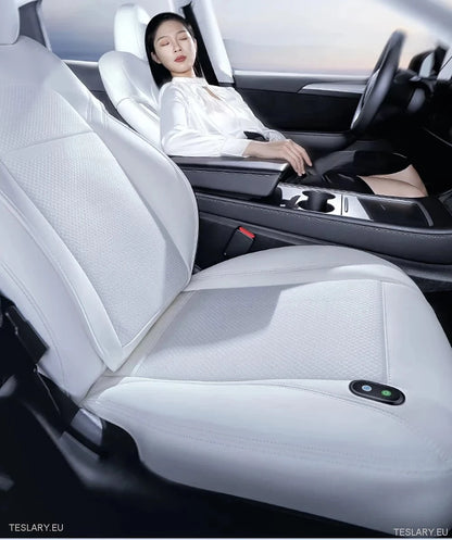 Tesla Model 3 / Y Ventilated Seat Cover (er) i svart eller vitt PU -läder (1 bit)