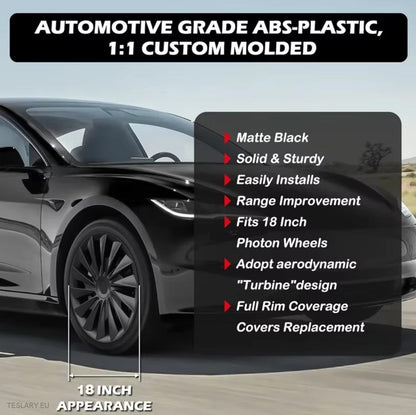 Tesla Model 3+ Highland Performance Estilo de inducción cubiertas de rueda -Black Black