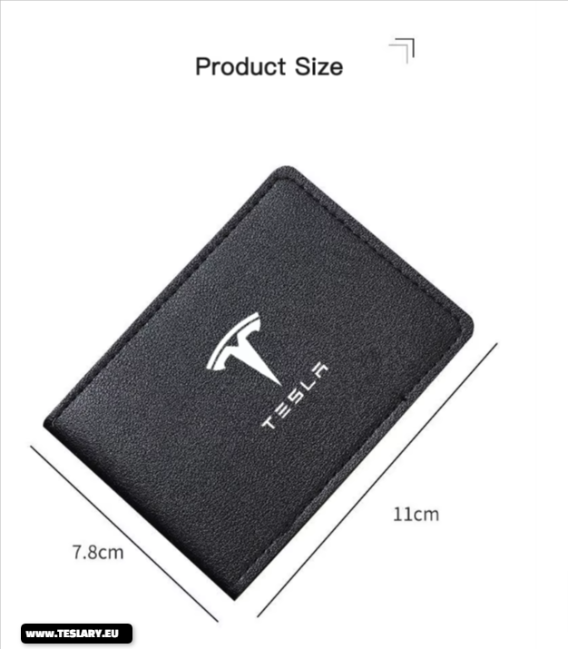 Ultra-Thin Leather ID / Card / License Holder With TESLA LOGO Back