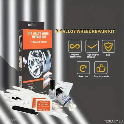 Alloy Wheel Repair Kit Silver - Universal - TESLARY Tesla Shop Accessories Europe Nederlands Dublin Cork Ireland Deutschland Espana Alicante France Italia