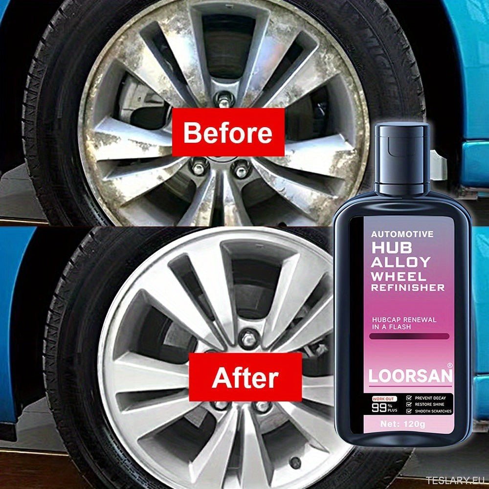 Automotive Hub Wheel Refinisher, Alloy Wheel Scratch Repair Paste, Car Maintenance Polishing Cream for Rust & Scale Removal - TESLARY Tesla Shop Accessories Europe Nederlands Dublin Cork Ireland Deutschland Espana Alicante France Italia