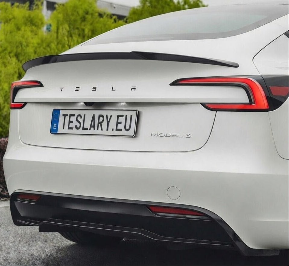 Blade Style 2026 Updated Trunk Spoiler in Carbon Fibre Gloss and Matte Style for Tesla Model 3 , Highland & Model Y - TESLARY Tesla Shop Accessories Europe Nederlands Dublin Cork Ireland Deutschland Espana Alicante France Italia