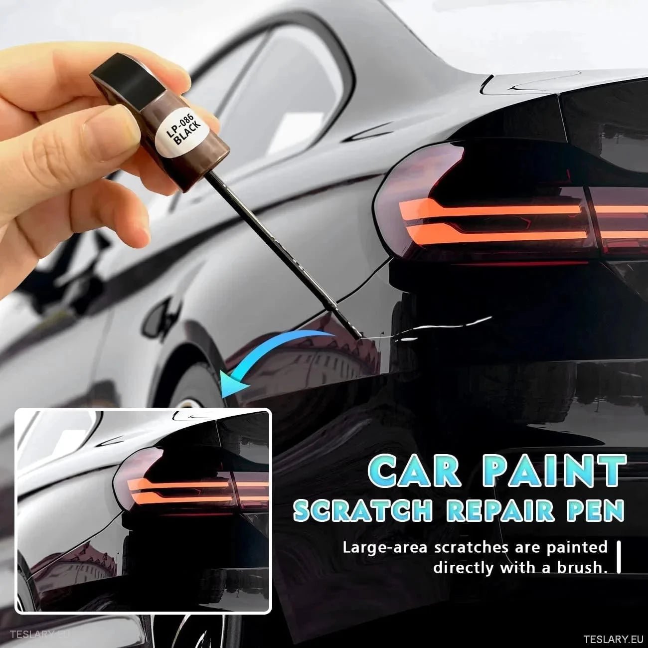 Car Touch Up Paint Pen with Brush - TESLARY Tesla Shop Accessories Europe Nederlands Dublin Cork Ireland Deutschland Espana Alicante France Italia