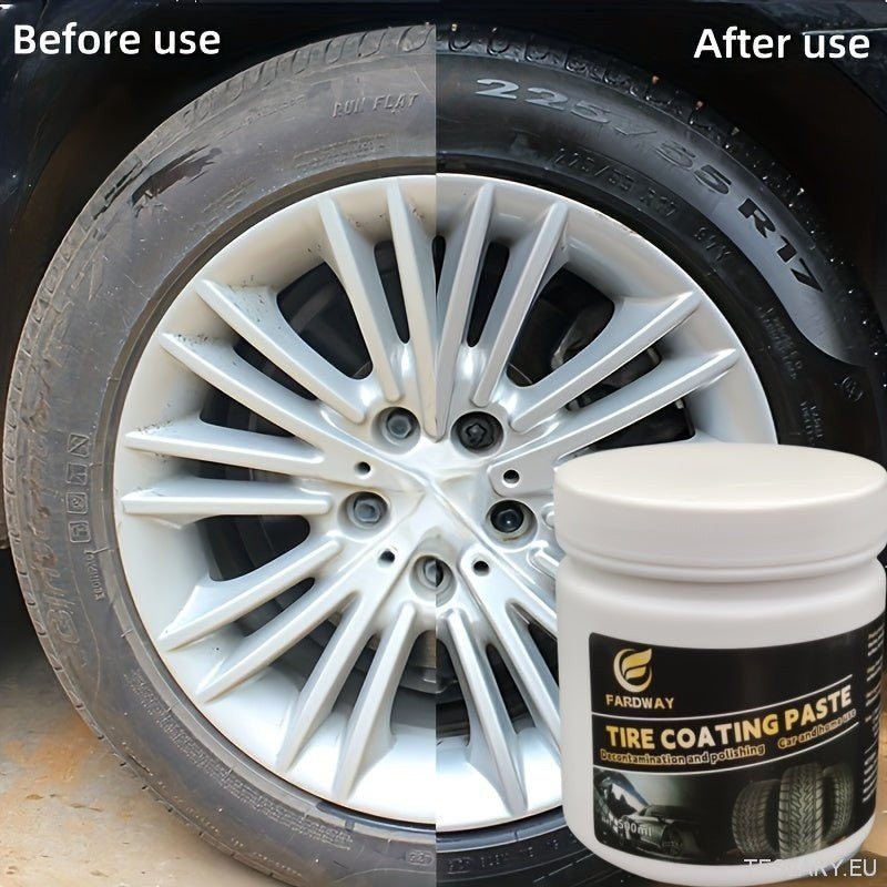 Car Tyre Waxing and Glazing for your EV 100MG - TESLARY Tesla Shop Accessories Europe Nederlands Dublin Cork Ireland Deutschland Espana Alicante France Italia