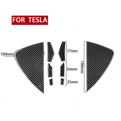 Carbon fiber dash trim panel stickers for the Tesla Model 3 and Tesla Model Y from Europes Teslary.eu - Ireland Deutschland Nederlands Denmark Sweden Finland Norway France Espana