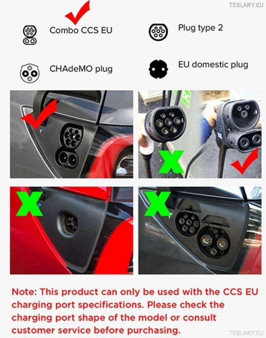 Puerto de carga CCS Cubierta a prueba de meteorología para Tesla Model 3 / Y