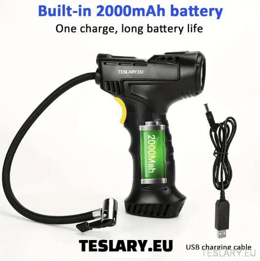 Cordless Battery Powered Tyre Compressor Gun Type for Tesla Model 3 Y S X - TESLARY Tesla Shop Accessories Europe Nederlands Dublin Cork Ireland Deutschland Espana Alicante France Italia
