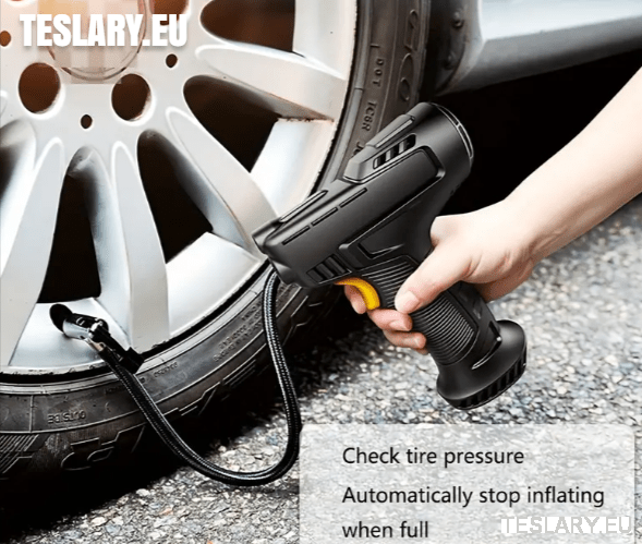 Cordless Battery Powered Tyre Compressor Gun Type for Tesla Model 3 Y S X - TESLARY Tesla Shop Accessories Europe Nederlands Ireland Deutschland Espana Alicante France Italia