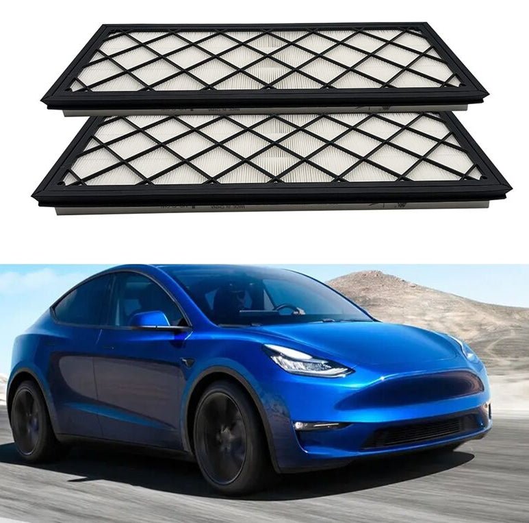 External HEPA & CARBON Filters for Tesla Model Y 2022 - 2025 & Model Y+ Juniper - Car Air Purifier Filter - 99% Efficiency, 0.3 Micron, Captures Dust, Allergens & Odors - TESLARY Tesla Shop Accessories Europe Nederlands Dublin Cork Ireland Deutschland Espana Alicante France Italia