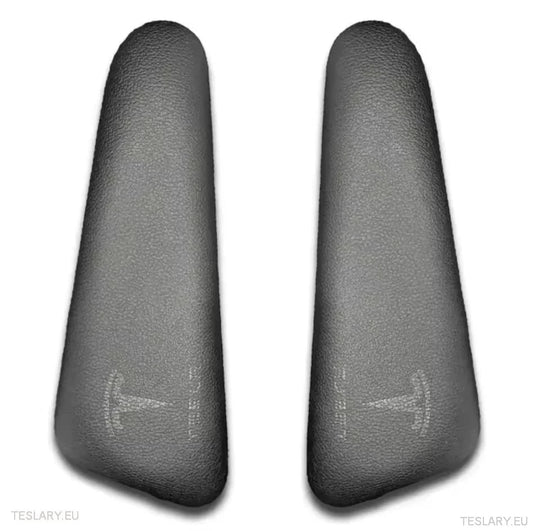 Knee Protection Pads in Alacantara Black Leather for Tesla 3/Y with Logo - TESLARY Tesla Shop Accessories Europe Nederlands Ireland Deutschland Espana Alicante France Italia