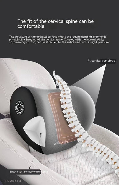 Memory Foam Neck Pillow & Back Support Cushion for All Tesla Models - TESLARY Tesla Shop Accessories Europe Nederlands Dublin Cork Ireland Deutschland Espana Alicante France Italia
