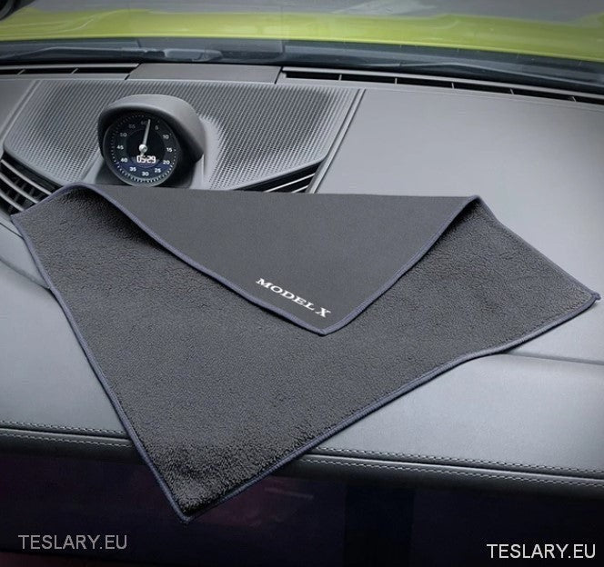 Microfibre Towel with Tesla Model Logo - TESLARY Tesla Shop Accessories Europe Nederlands Ireland Deutschland Espana Alicante France Italia