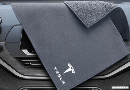 Microfibre Towel with Tesla Model Logo - TESLARY Tesla Shop Accessories Europe Nederlands Ireland Deutschland Espana Alicante France Italia