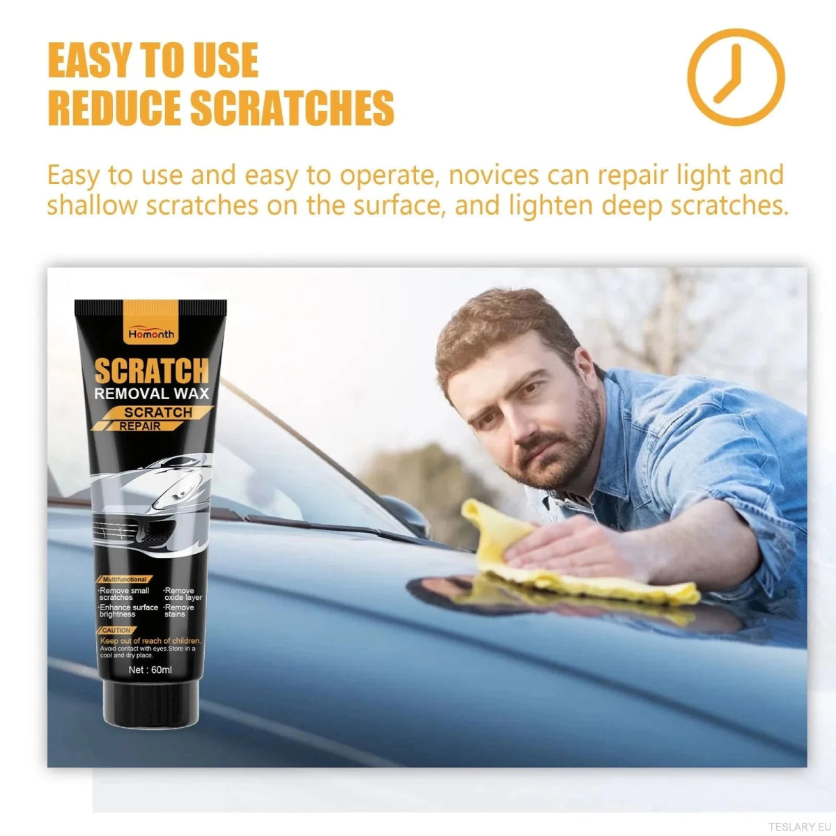Nano Car Scratch Remover Paste: Deep Repair & Paint Restorer, Waterproof UV Shield, No Polishing Required, Safe for All Colors - TESLARY Tesla Shop Accessories Europe Nederlands Ireland Deutschland Espana Alicante France Italia