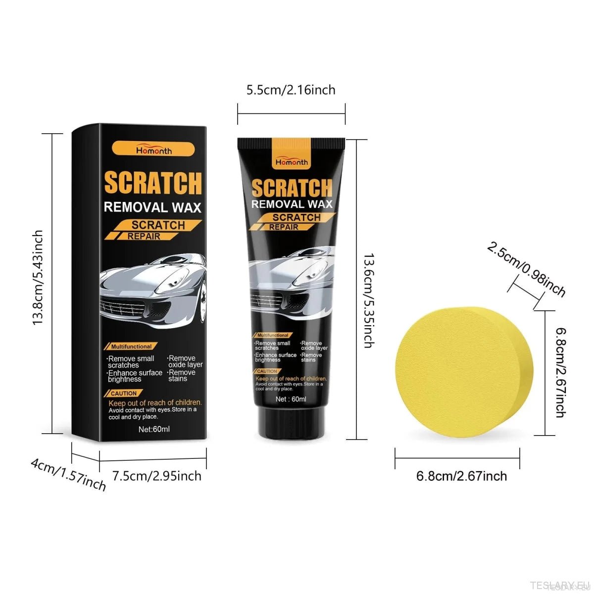 Nano Car Scratch Remover Paste: Deep Repair & Paint Restorer, Waterproof UV Shield, No Polishing Required, Safe for All Colors - TESLARY Tesla Shop Accessories Europe Nederlands Ireland Deutschland Espana Alicante France Italia