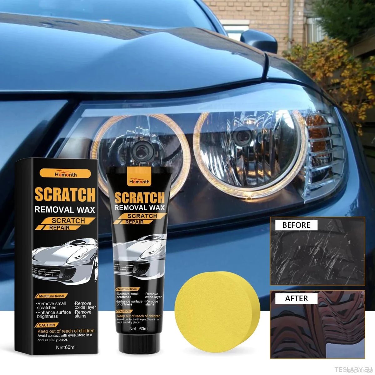 Nano Car Scratch Remover Paste: Deep Repair & Paint Restorer, Waterproof UV Shield, No Polishing Required, Safe for All Colors - TESLARY Tesla Shop Accessories Europe Nederlands Ireland Deutschland Espana Alicante France Italia