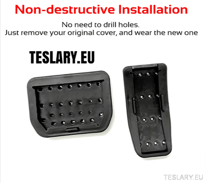 Performance Upgrade Tesla 3 / Y Non Slip Aluminium Foot Pedals - TESLARY Tesla Shop Accessories Europe Nederlands Dublin Cork Ireland Deutschland Espana Alicante France Italia