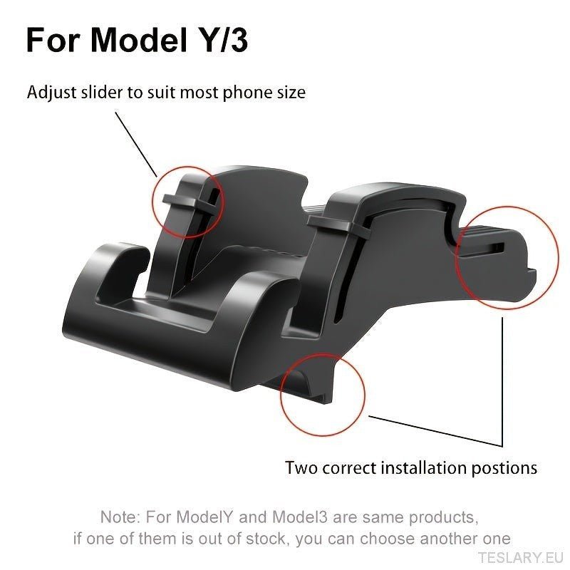 Adjustable Silicone Phone Holder for Tesla Model 3 / Y - Snap - On Dashboard & Air Vent Mount, Waterproof, Fits Original Wheel Design - TESLARY Tesla Shop Accessories Europe Nederlands Ireland Deutschland Espana Alicante France Italia