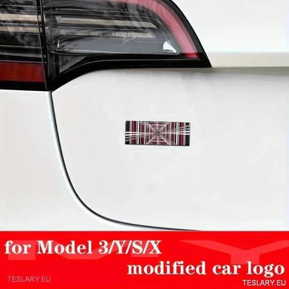 " PLAID " Logo 3D Dome Style Decal 11cm x 4cm - TESLARY Tesla Shop Accessories Europe Nederlands Dublin Cork Ireland Deutschland Espana Alicante France Italia