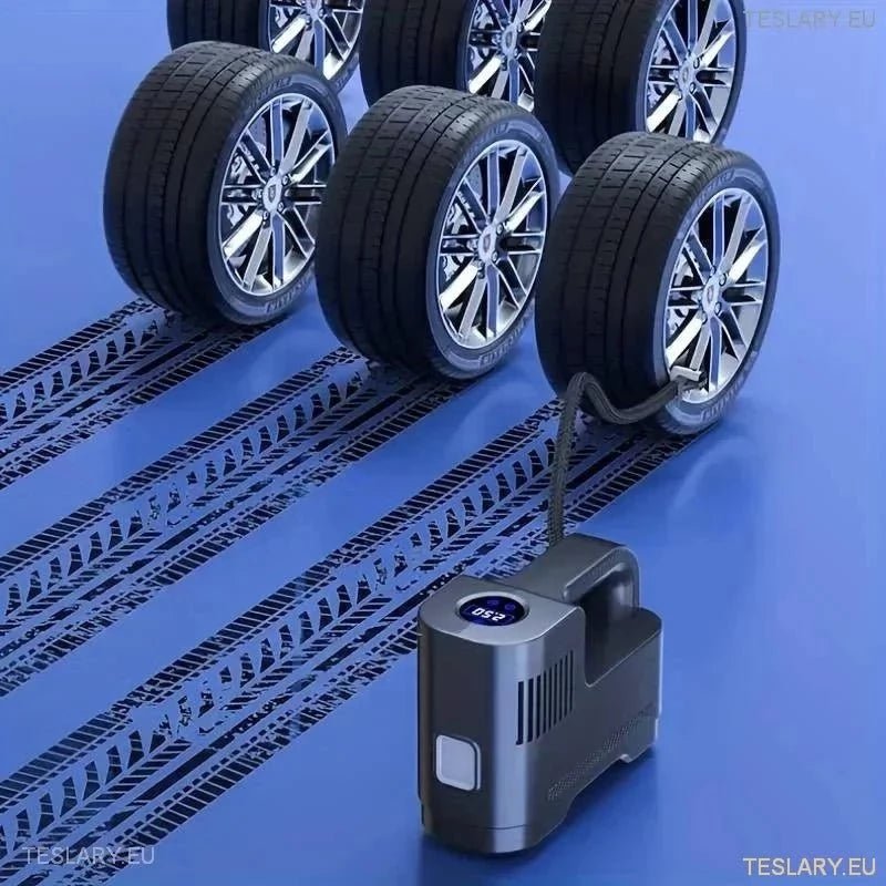 Portable 12 Volt Compressor with Digital Readout - TESLARY Tesla Shop Accessories Europe Nederlands Ireland Deutschland Espana Alicante France Italia
