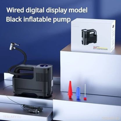Portable 12 Volt Compressor with Digital Readout - TESLARY Tesla Shop Accessories Europe Nederlands Ireland Deutschland Espana Alicante France Italia
