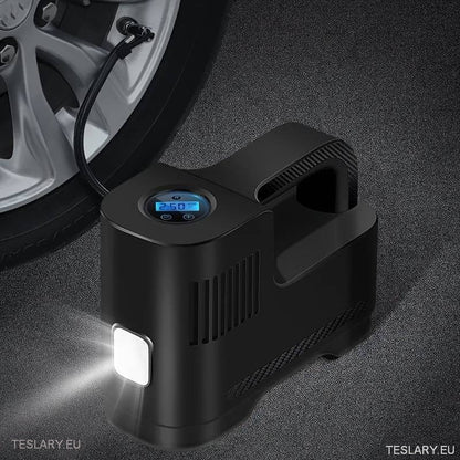 Portable 12 Volt Compressor with Digital Readout - TESLARY Tesla Shop Accessories Europe Nederlands Ireland Deutschland Espana Alicante France Italia