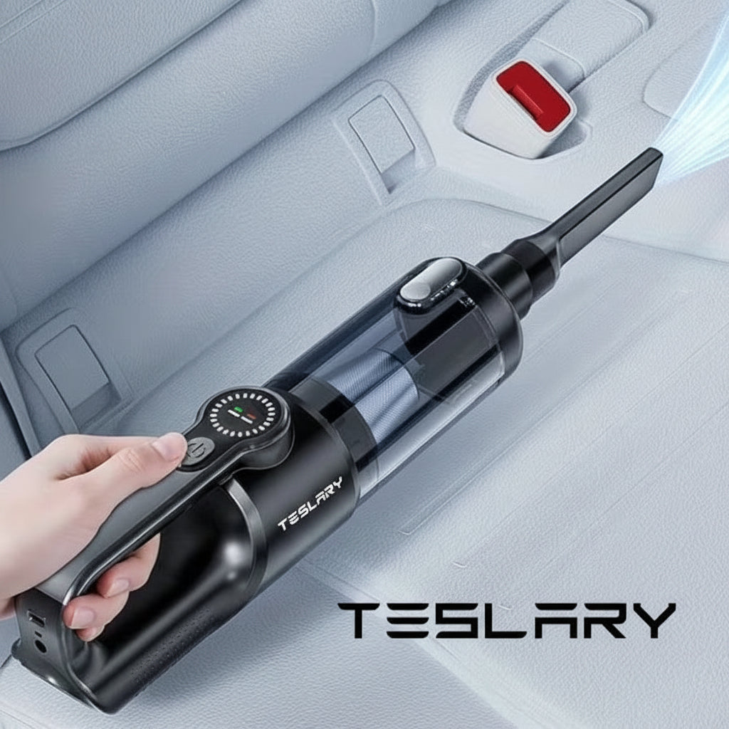Premium Handheld Cordless Vacuum Cleaner Equipped with a Brushless Motor, Featuring a Powerful Suction of 18000Pa, LED Lights, a Type - C Port, And a Washable Filter, Suitable for your Tesla Model 3 Y S X - TESLARY Tesla Shop Accessories Europe Nederlands Dublin Cork Ireland Deutschland Espana Alicante France Italia