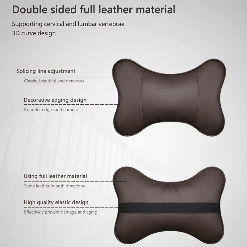 Premium PU Leather Head and Neck Rest & Protector Pillows For Tesla Model 3 Y S X with Logo - TESLARY Tesla Shop Accessories Europe Nederlands Dublin Cork Ireland Deutschland Espana Alicante France Italia
