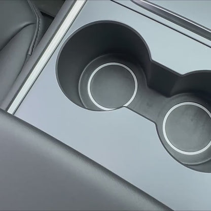 Tesla 3/Y Black Leather Center Console Cupa