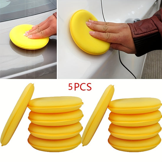 5pcs Car Waxing  Polishing Sponges High Density Foam Applicator Pads For Detailing  Curing Car Wash Supplies
