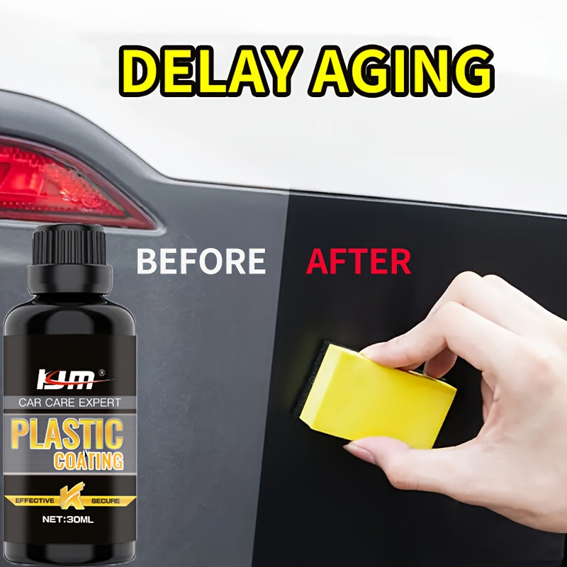 Auto Plastic Repair Kit Plastic Crystal Electroplated Coating Black Car Interior Reconditioning Wax Gloss Lasting Agent for Automobile Parts