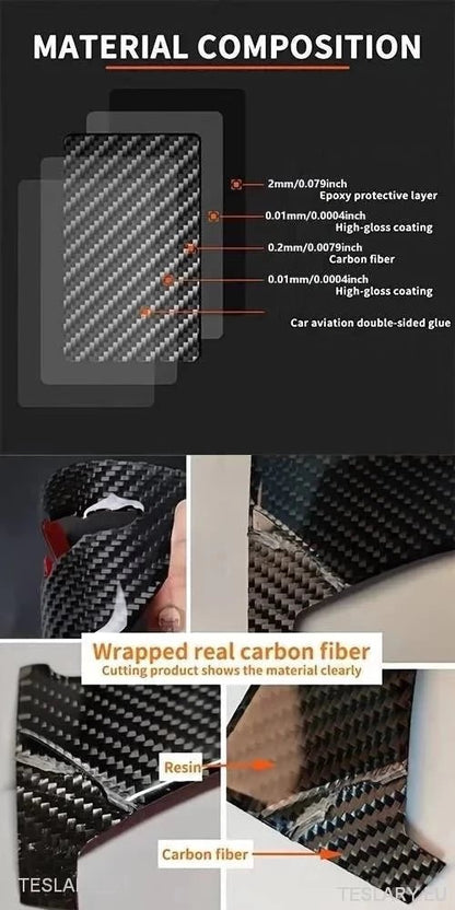 Rear Lights Real Soft Carbon Fiber Trim for Tesla Model 3 & Y - TESLARY Tesla Shop Accessories Europe Nederlands Dublin Cork Ireland Deutschland Espana Alicante France Italia
